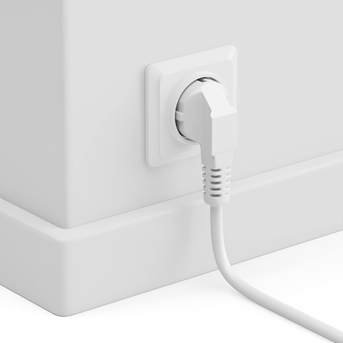 Cavo alimentazione C13 Angolato a Schuko Angolato 2m Bianco - Goobay ICOC 01-NC-D/ANGW