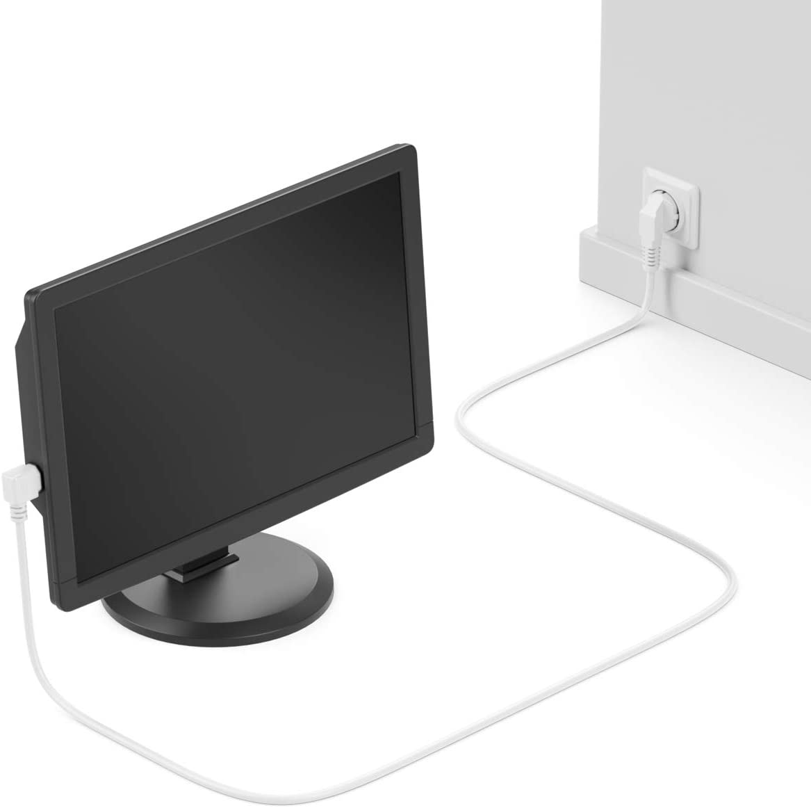 Cavo alimentazione C13 Angolato a Schuko Angolato 2m Bianco - Goobay ICOC 01-NC-D/ANGW