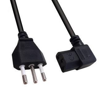 Power cable C 13 F angled Italian plug 1,8 m black - Manhattan ICOC 01 -NC/ANG