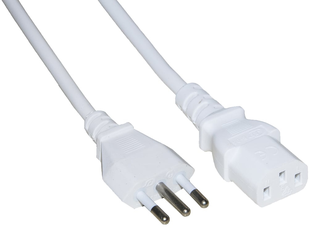 Cavo Alimentazione C13 F a Italiana 1,8m Bianco - Manhattan ICOC 01-NC/IW