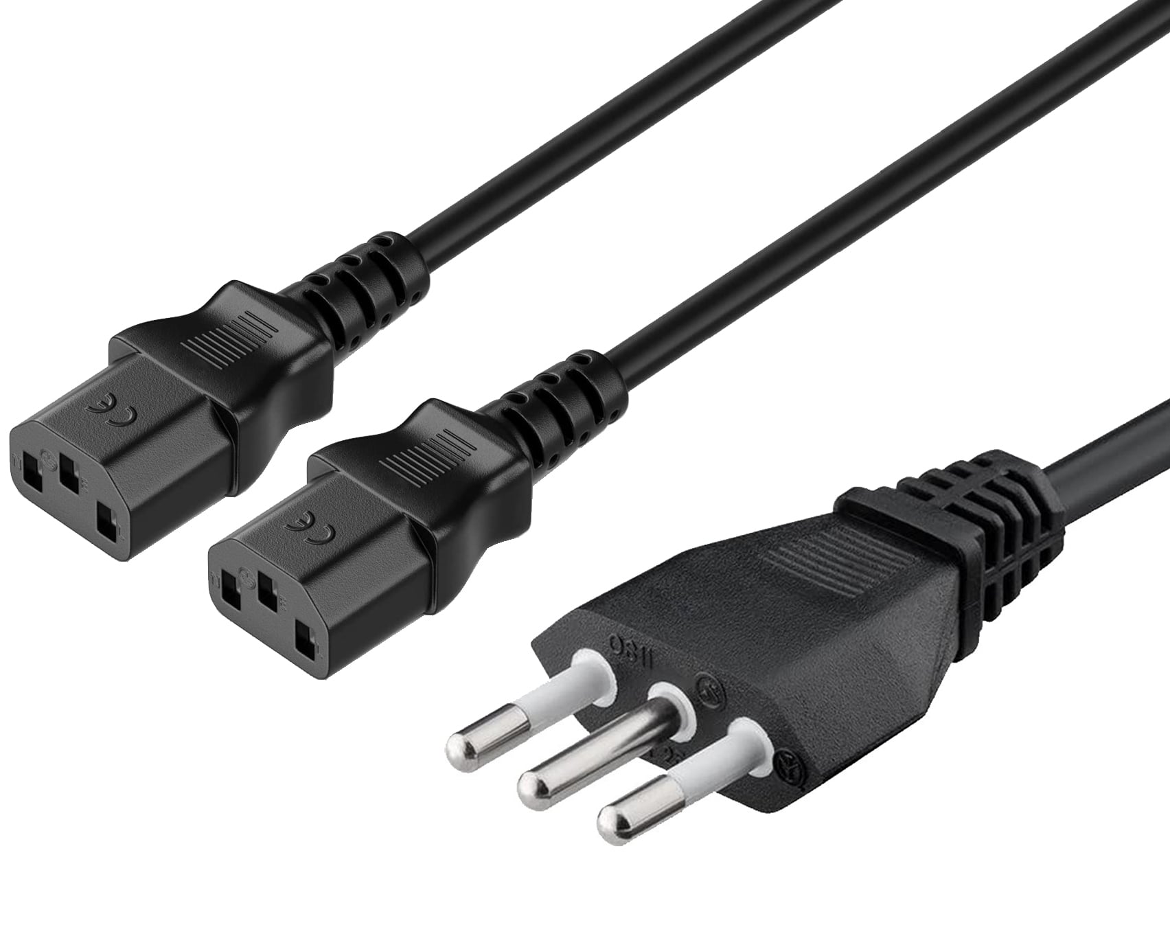Power Cable Doubled 2 C 13 Female to Italian 1,8 m Black - Manhattan ICOC 01 -NC/Y