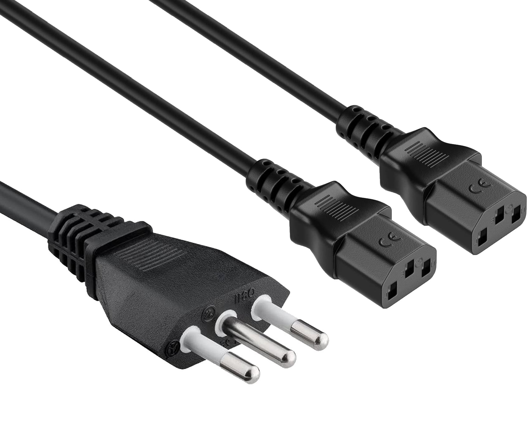 Power Cable Doubled 2 C 13 Female to Italian 1,8 m Black - Manhattan ICOC 01 -NC/Y