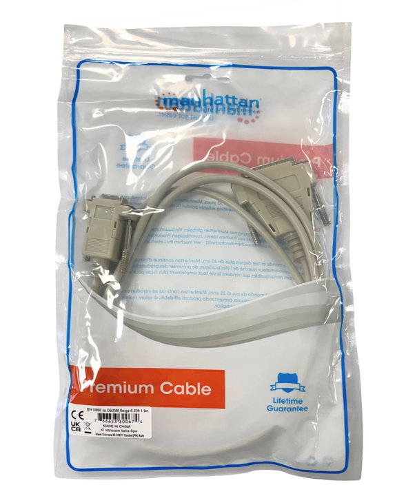 Cable AT crossover DB 9 F/DB 25 M 1,8 m - Manhattan ICOC 010 -NM