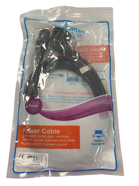 Power cable C 13 F Schuko angled 2,5 m black - Manhattan ICOC 0131 -NC-B