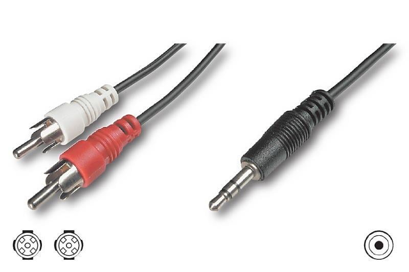 Cavo Stereo Jack 3, 5 mm a 2 x RCA maschio 10,0m - Goobay ICOC 018-NC-100