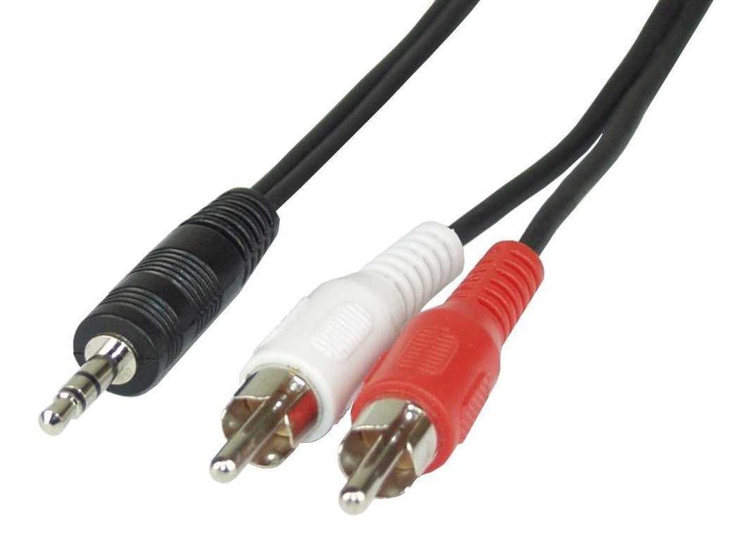 Cavo Stereo Jack 3, 5 mm a 2 x RCA maschio 10,0m - Goobay ICOC 018-NC-100