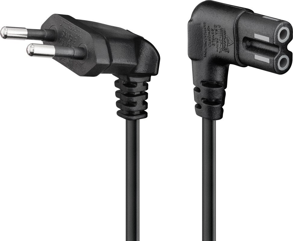 Cavo Alimentazione C7 a Italiana Angolati 2m Nero - Goobay ICOC 02-NC-ANG20B