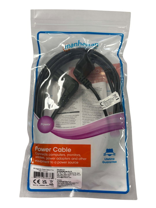 Cable Power C 7 to Italian Anglers 2 m Black - Manhattan ICOC 02 -NC-ANG 20 BMH