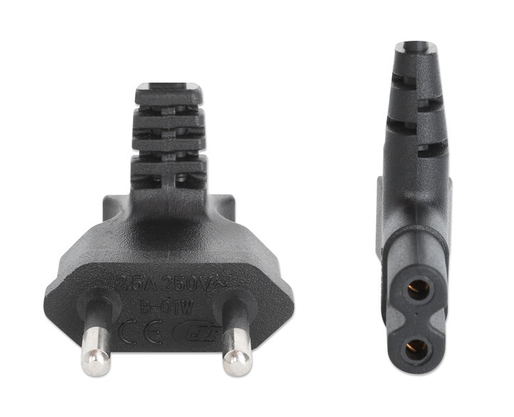 Cable Power C 7 to Italian Anglers 2 m Black - Manhattan ICOC 02 -NC-ANG 20 BMH