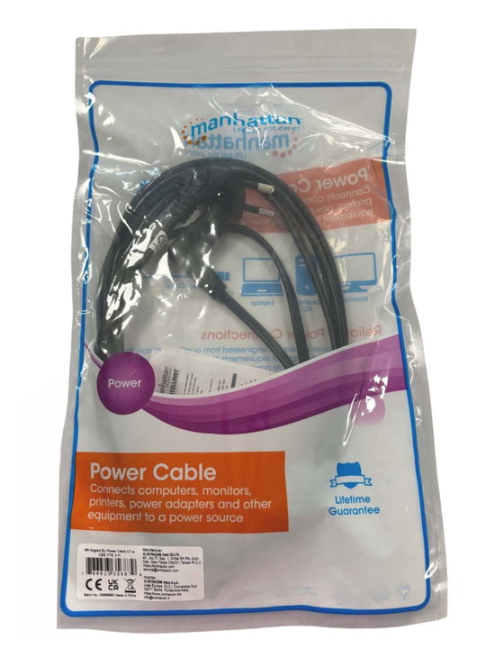 Cavo Alimentazione C7 a Italiana Angolati 3m Nero - Manhattan ICOC 02-NC-ANG30BMH