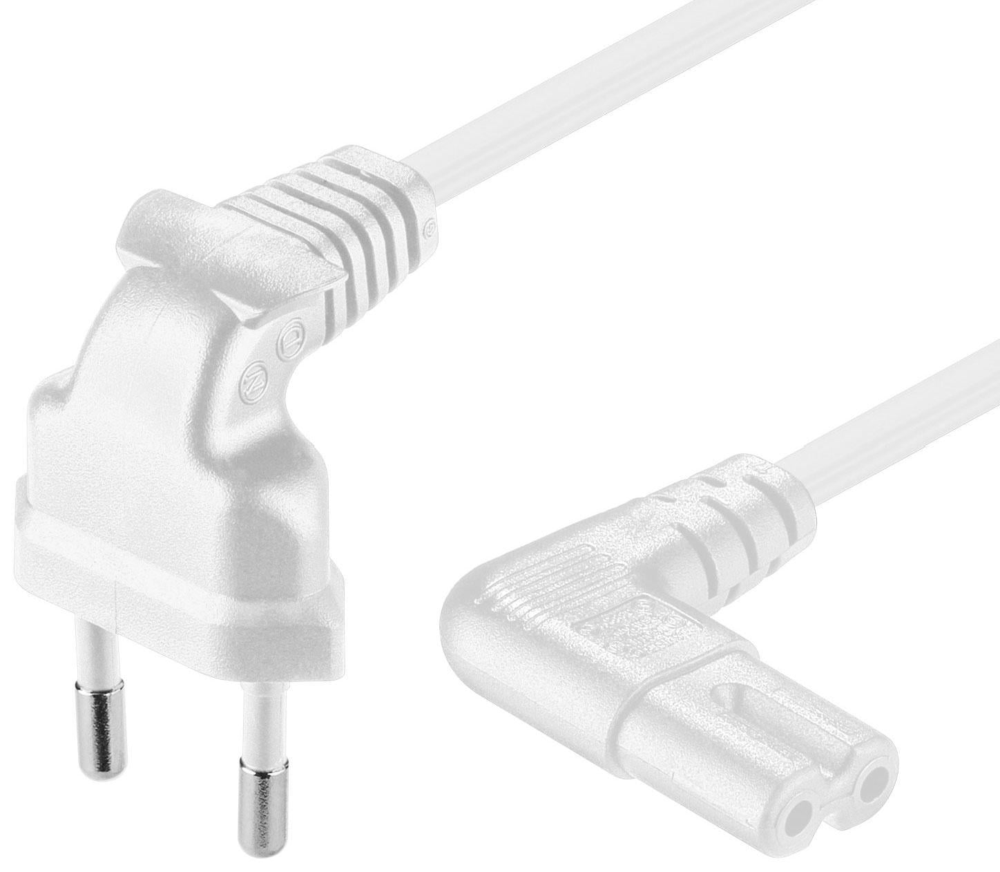 Cavo Alimentazione C7 a Italiana Angolati 0,75m Bianco - Goobay ICOC 02-NC-ANGW