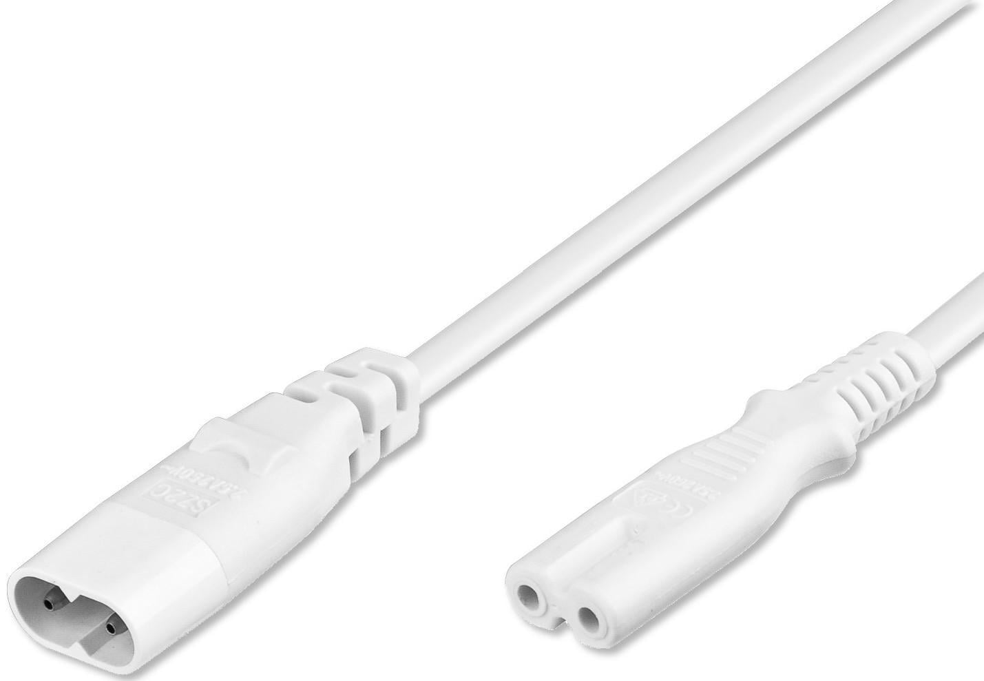 Cavo Prolunga di Alimentazione 2 poli C7/C8 2m bianco - Goobay ICOC 02-NC-EXTW