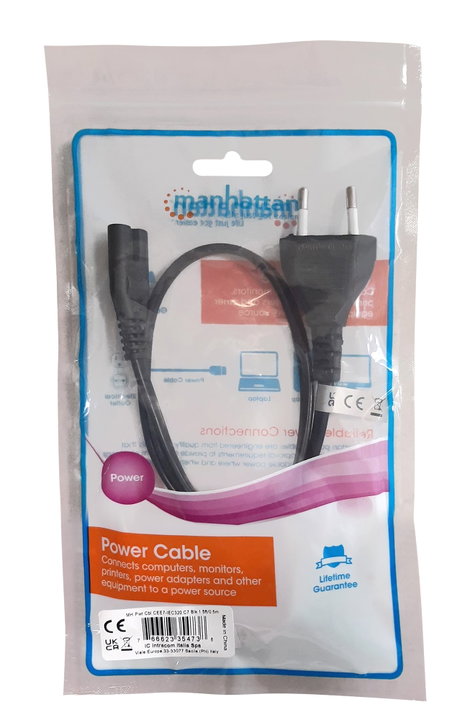 Cable Power C 7 to Italian 1,8 m Black - Manhattan ICOC 02 -NC