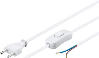 Cavo Alimentazione Spina Euro/Aperto con Interruttore 1,5m Bianco - Goobay ICOC 02-NC/SA-WH
