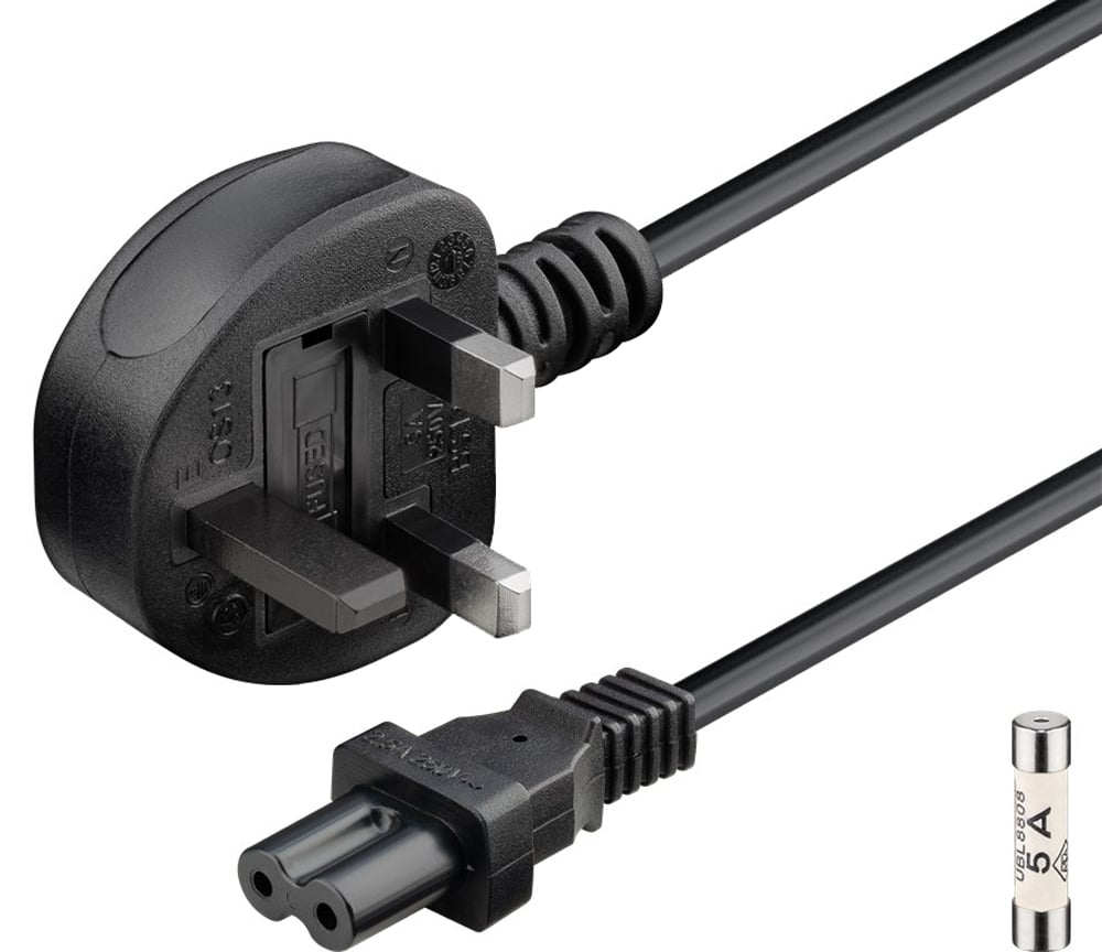 Cavo alimentazione C7 a spina inglese - Goobay ICOC 02-NC/UK