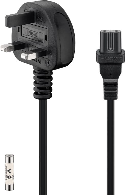 Cavo alimentazione C7 a spina inglese - Goobay ICOC 02-NC/UK