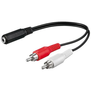 Stereo Jack cable 3.5 mm Female 2 x RCA Male 0,20 m - Goobay ICOC 020 -NC- 15