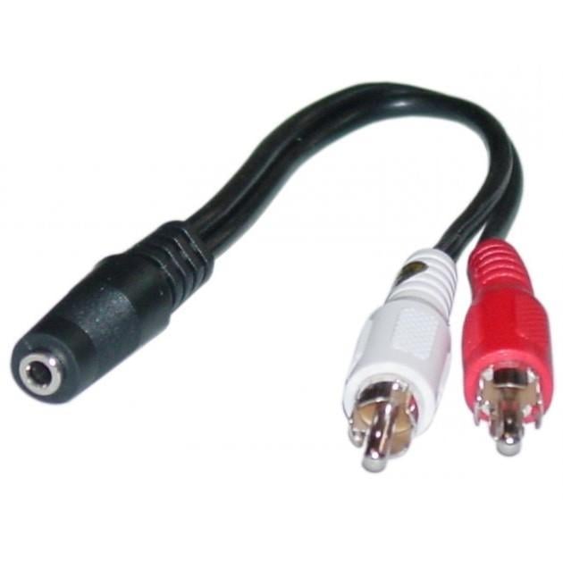 Cavo Stereo Jack 3.5 mm F a 2 x RCA M 0,20m - Goobay ICOC 020-NC-15