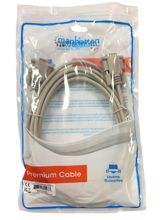Cavo monitor VGA HD15 maschio/maschio 5m schermato - Manhattan ICOC 025-CM-MO