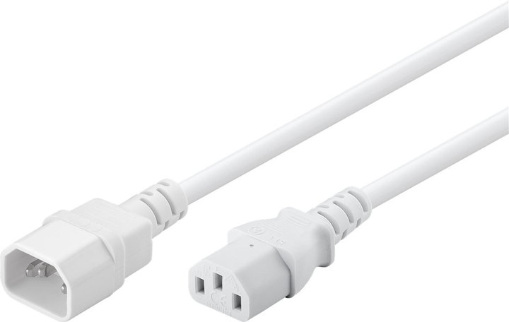 Cable Extension VDE C 13 Female C 14 Male 1 m White - Goobay ICOC 03 -NC- 01 Wh