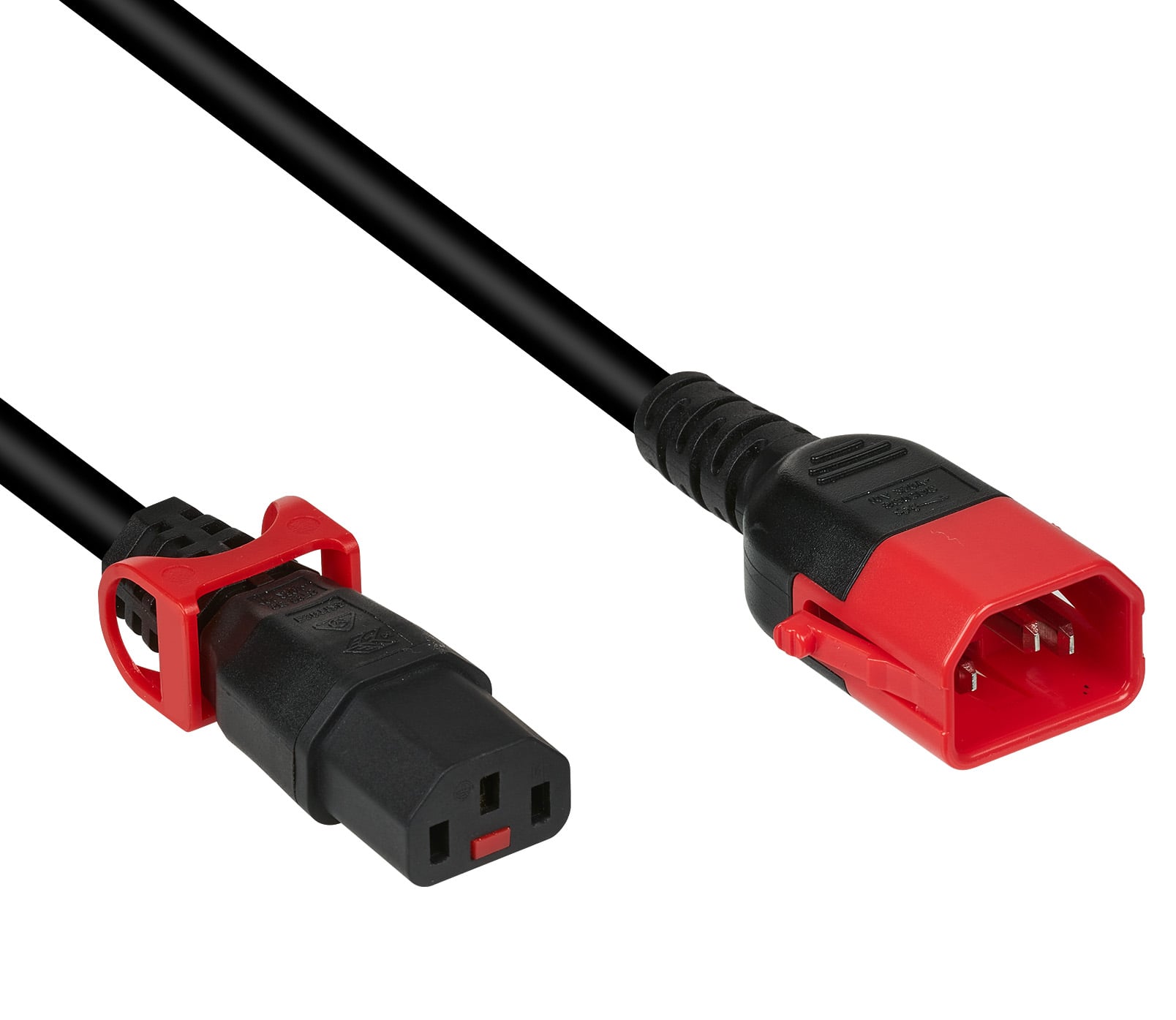 Cavo Prolunga Dual-Lock C14 180° a C13 180° 2m - ICOC 03-NC-2-DLOCK