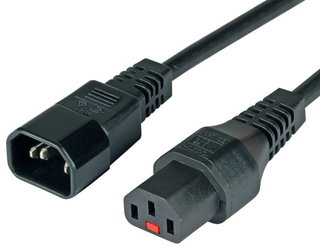 Cavo Prolunga C14 180° a C13 180° con Blocco IEC 3m - ICOC 03-NC-3-LOCK