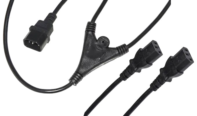 Cable Extension Power Supply Split 2 C 13 Female to 1 C 14 Male 1,8 m Black - Manhattan ICOC 03 -NC/Y