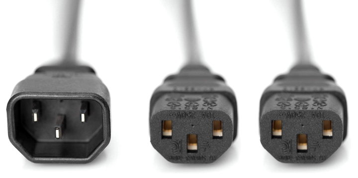 Cable Extension Power Supply Split 2 C 13 Female to 1 C 14 Male 1,8 m Black - Manhattan ICOC 03 -NC/Y