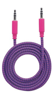Cavo Audio 3.5mm Stereo Maschio-Maschio 1m Guaina Intrecciata Viola - Manhattan ICOC 03-SB-PPRB