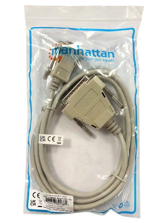 Cable null modem 25 DB M - 9 DB F 1,80 m - Manhattan ICOC 034 -NM