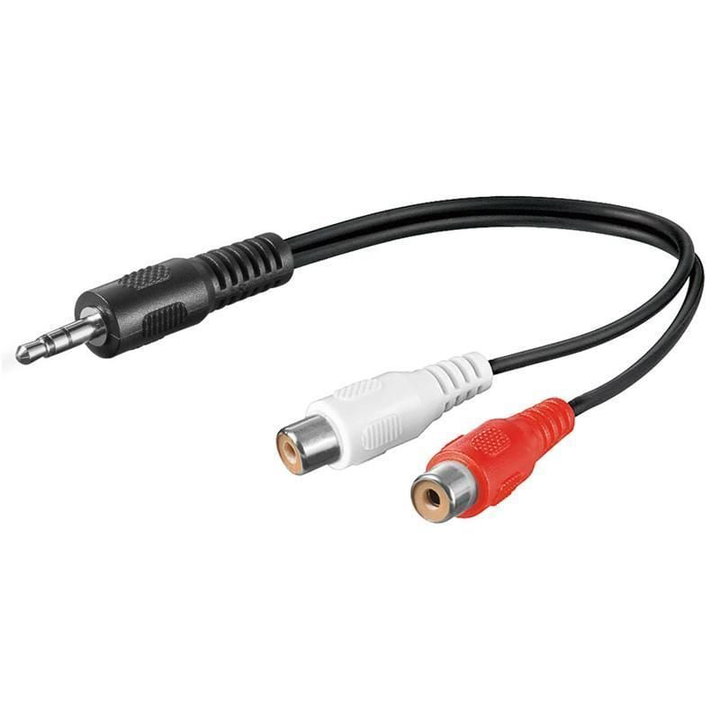Audio adapter Stereo 2 RCA Jack female 3.5 mm Male 0,20 m - Goobay ICOC 035 -NC- 003