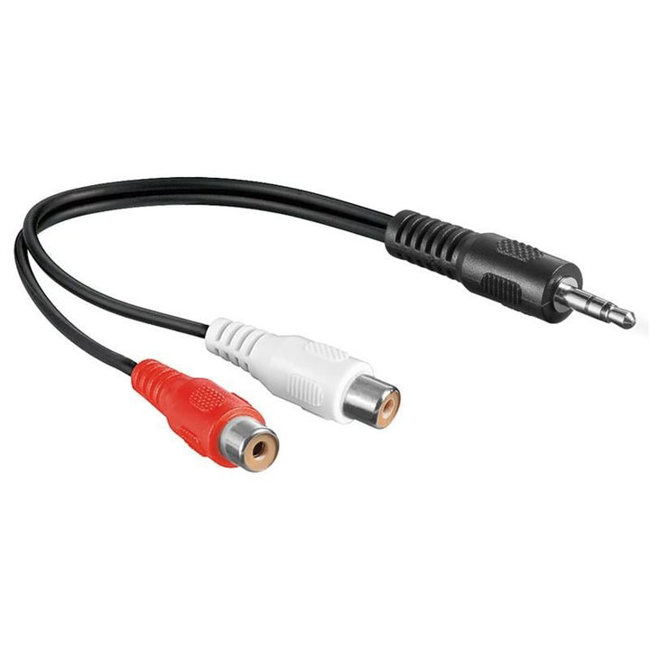 Audio adapter Stereo 2 RCA Jack female 3.5 mm Male 0,20 m - Goobay ICOC 035 -NC- 003