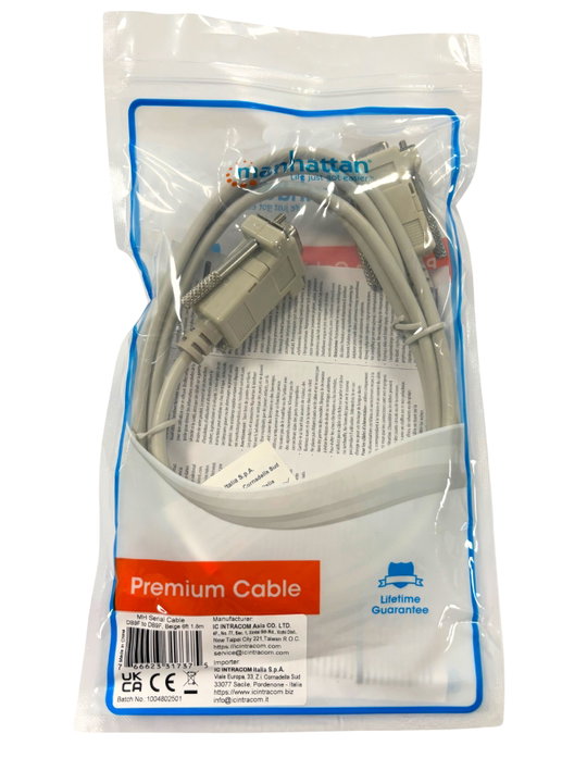 Cavo Null Modem DB9 F/F crossover 1,8m - Manhattan ICOC 036-NM