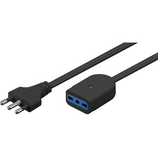 Italian power extension cable 3 pole socket 10 / 16 Two-step plug 16 A 5 m - Techly ICOC 038 -NC- 05
