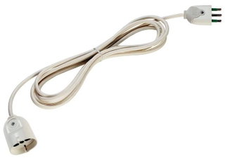 Cavo Prolunga di Alimentazione con Presa Bipasso Italo/Tedesca 3m Bianco - FME ICOC 039-NC-03