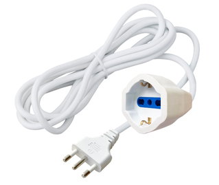 Cavo Prolunga Alimentazione Italiana 16A Maschio / Schuko Femmina 5m Bianco - Techly ICOC 03I-NC-050-W
