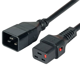 Cavo Prolunga C20 180° a C19 180° con Blocco IEC 1m - ICOC 065-NC-1-LOCK