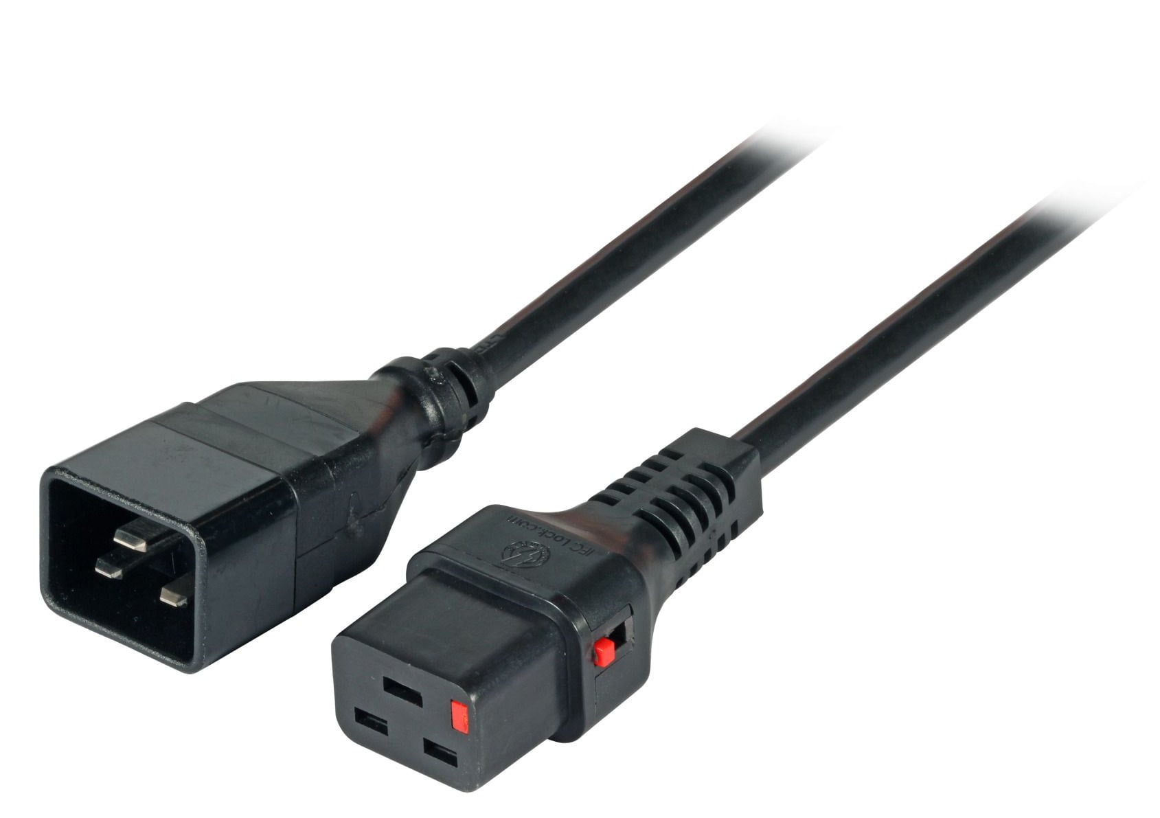 Cavo Prolunga C20 180° a C19 180° con Blocco IEC 1m - ICOC 065-NC-1-LOCK