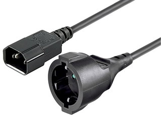 Power Cable VDE C 14 Male / Schuko Female 1,5 m Black - Manhattan ICOC 067 -NC- 15