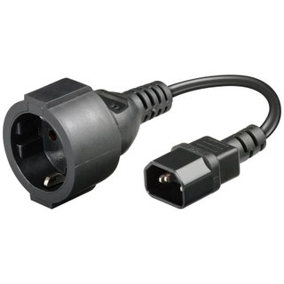 Power Cable VDE C 14 Male / Schuko Female 23 cm Black - Manhattan ICOC 067 -NC