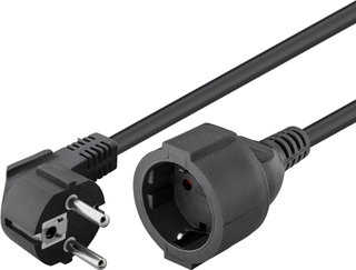 Cavo Prolunga Alimentazione Schuko Maschio Angolato/Femmina 3m Nero - Goobay ICOC 068-NC-30