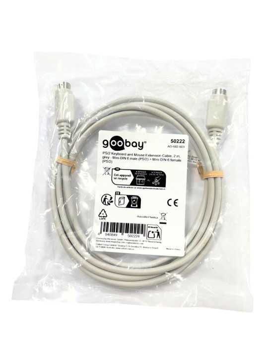 Cavo prolunga tastiera PS/2 m/F 2m diritto - Goobay ICOC 08-CU-S
