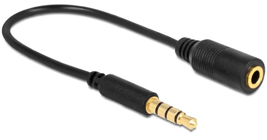 Cavo Audio 3.5 mm M/F 4Pin Convertitore di Assegnazione Pin 17,5cm Nero - Delock ICOC 19-SB-HP