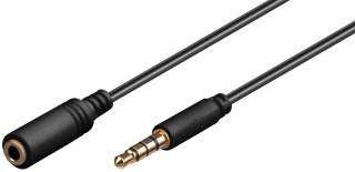 Cavo Prolunga Stereo 3.5 mm M/F 4Pin 1m Nero - Goobay ICOC 19-SB-HPG-010