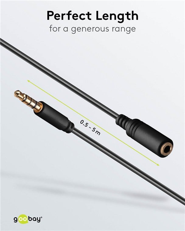 Cavo Prolunga Stereo 3.5 mm M/F 4Pin 2m Nero - Goobay ICOC 19-SB-HPG-020