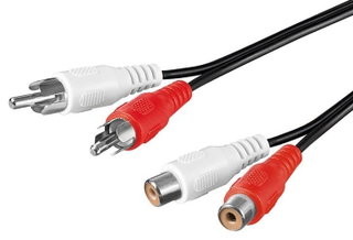Extension cable M/F 2 xRCA 5 m - Goobay ICOC 2 RCA-M/F- 050