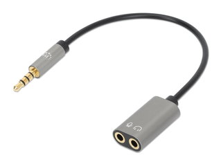 Cavo Adattatore per Cuffie con Splitter Audio Stereo AUX 20cm - Manhattan ICOC 35H-1M2F-020