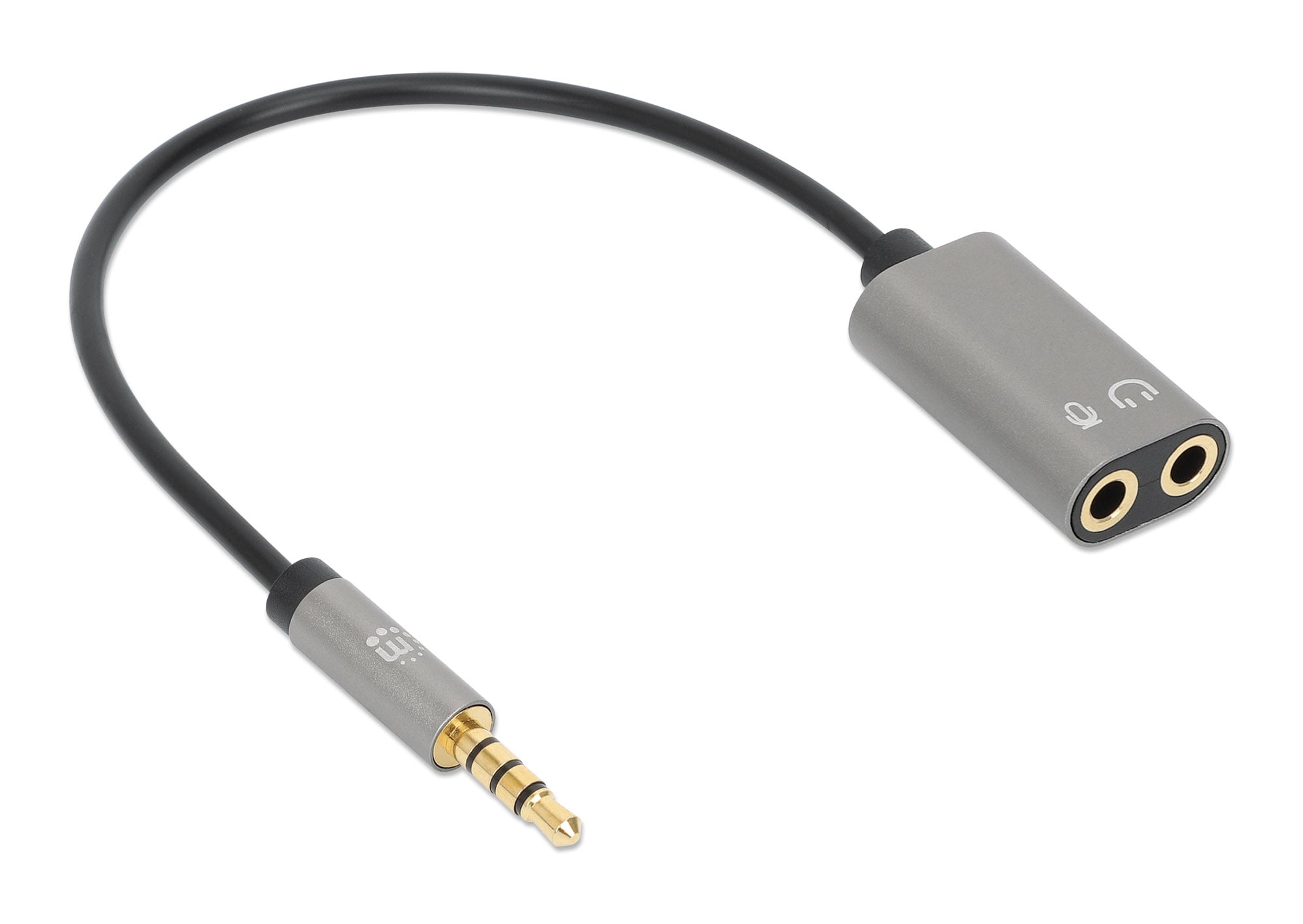 Cavo Adattatore per Cuffie con Splitter Audio Stereo AUX 20cm - Manhattan ICOC 35H-1M2F-020
