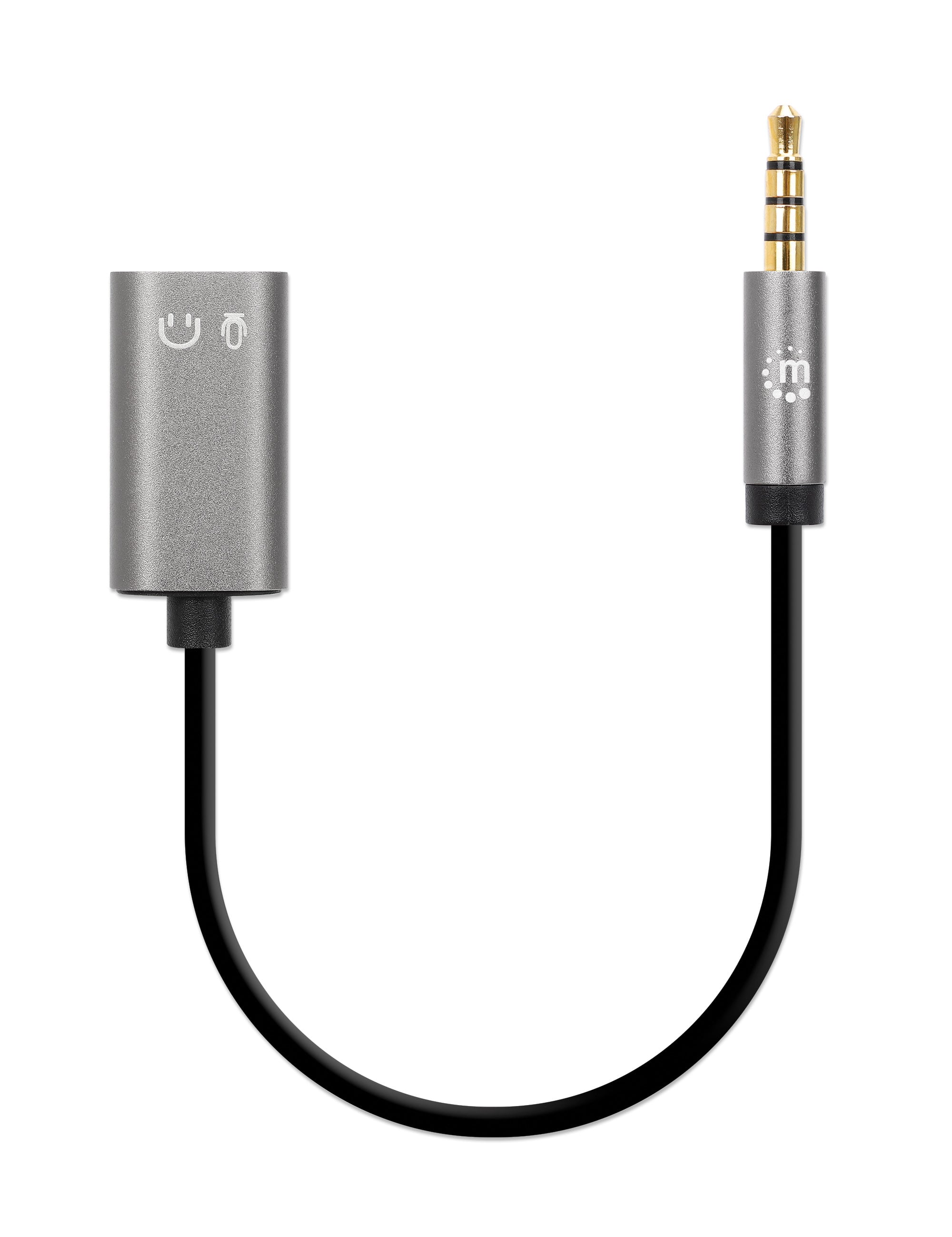 Cavo Adattatore per Cuffie con Splitter Audio Stereo AUX 20cm - Manhattan ICOC 35H-1M2F-020