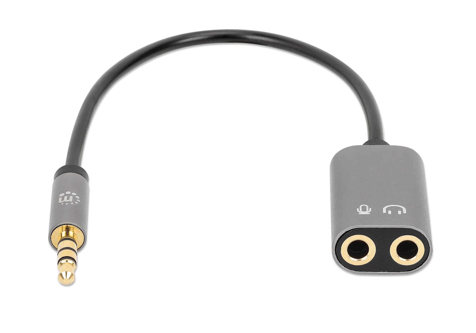 Cavo Adattatore per Cuffie con Splitter Audio Stereo AUX 20cm - Manhattan ICOC 35H-1M2F-020